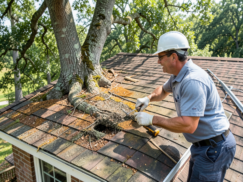Managing Massive Oak Tree Debris and Leaf Clogs on Your River Oaks Roof