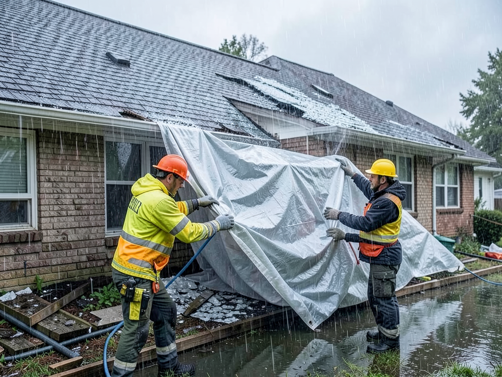 Storm damage roof inspection and repair in bartlet